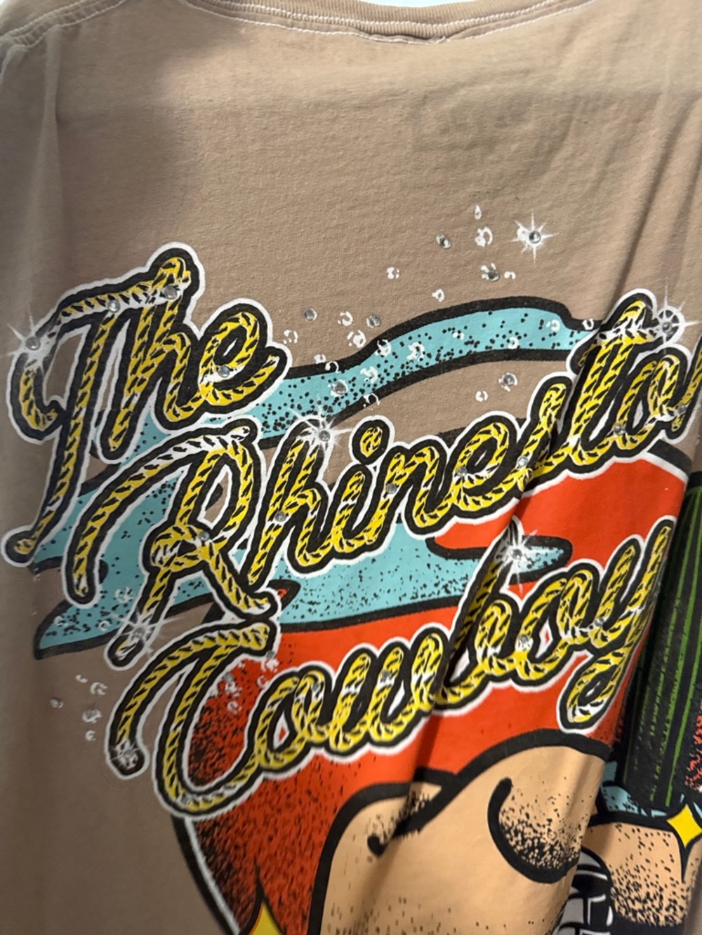 The rhinestone cowboy Womens Short-Sleeve Tee- Oversized!! size M/L - Picture 7 of 8